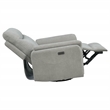 Pemberly Row Upholstered Fabric Power Swivel Glider Recliner in Ivory