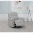 Pemberly Row Upholstered Fabric Power Swivel Glider Recliner in Ivory