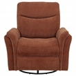 Pemberly Row Upholstered Fabric Power Swivel Glider Recliner in Rust