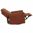 Pemberly Row Upholstered Fabric Power Swivel Glider Recliner in Rust