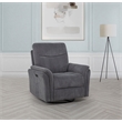 Pemberly Row Fabric Power Swivel Glider Recliner in Charcoal Gray