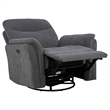 Pemberly Row Fabric Power Swivel Glider Recliner in Charcoal Gray