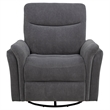 Pemberly Row Fabric Power Swivel Glider Recliner in Charcoal Gray