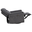 Pemberly Row Fabric Power Swivel Glider Recliner in Charcoal Gray