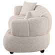 Pemberly Row Channel Tufted Woven Fabric Upholstered Sofa in Pebble