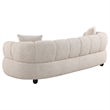 Pemberly Row Channel Tufted Woven Fabric Upholstered Sofa in Pebble