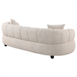 Pemberly Row Channel Tufted Woven Fabric Upholstered Sofa in Pebble