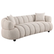 Pemberly Row 2-Piece Channel Tufted Woven Fabric Sofa Set in Pebble