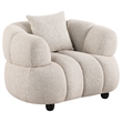 Pemberly Row 3-Piece Channel Tufted Woven Fabric Sofa Set in Pebble