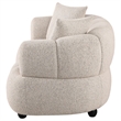 Pemberly Row Channel Tufted Woven Fabric Upholstered Loveseat in Pebble