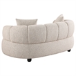 Pemberly Row Channel Tufted Woven Fabric Upholstered Loveseat in Pebble