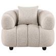Pemberly Row Channel Tufted Upholstered Accent Chair in Pebble