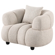 Pemberly Row Channel Tufted Upholstered Accent Chair in Pebble