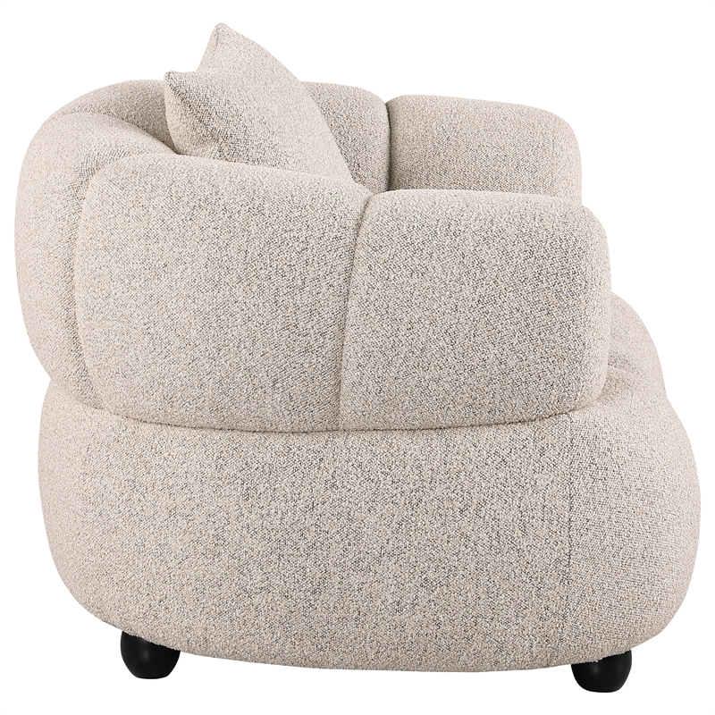 Pemberly Row Channel Tufted Upholstered Accent Chair in Pebble