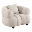Pemberly Row Channel Tufted Upholstered Accent Chair in Pebble