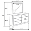 Pemberly Row 6-Drawer Transitional Wood Dresser and Mirror in Gray Oak
