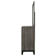 Pemberly Row 6-Drawer Transitional Wood Dresser and Mirror in Gray Oak