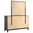 Pemberly Row 6-Drawer Transitional Wood Dresser and Mirror in Gray Oak