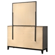 Pemberly Row 6-Drawer Transitional Wood Dresser and Mirror in Gray Oak
