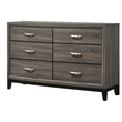 Pemberly Row 6-Drawer Transitional Wood Dresser Cabinet in Gray Oak