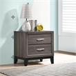 Pemberly Row 2-Drawer Transitional Wood Nightstand in Grey Oak