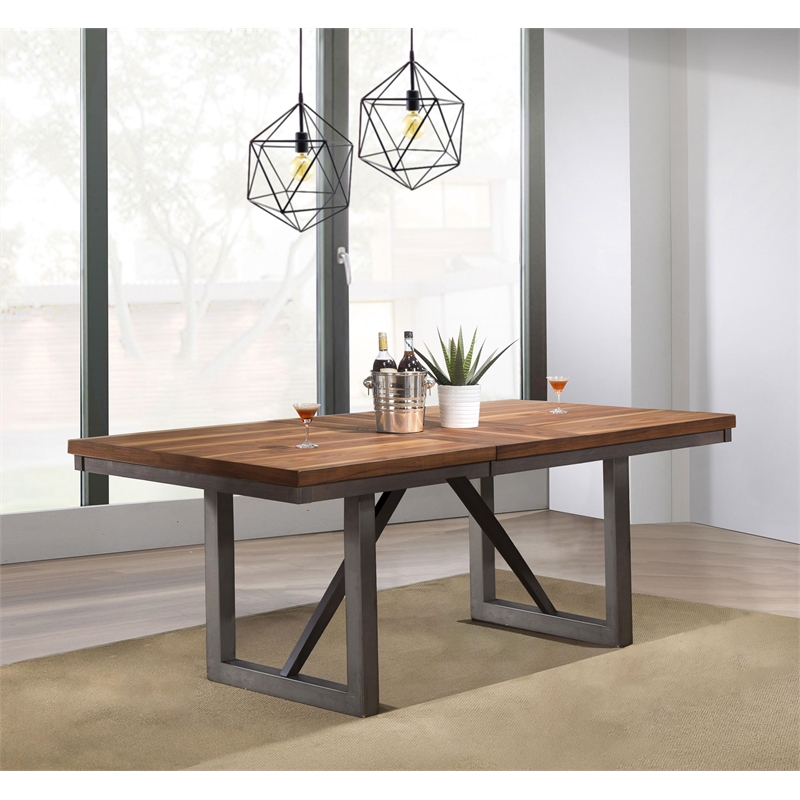 Pemberly Row 77-inch Extension Dining Table in Natural Walnut