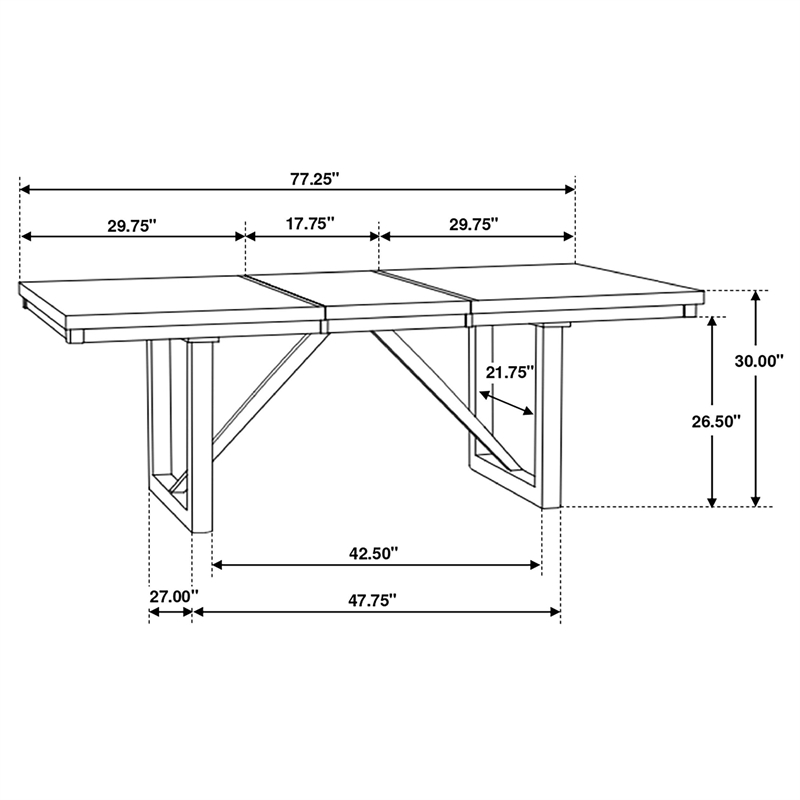 Pemberly Row 77-inch Extension Dining Table in Natural Walnut