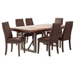 Pemberly Row 7-Piece Rectangular Dining Table Set in Chocolate