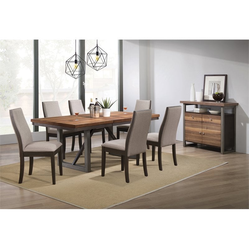 Pemberly Row 5-Piece Rectangular Dining Table and 4 Chair Set in Taupe