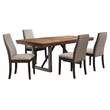 Pemberly Row 5-Piece Rectangular Dining Table and 4 Chair Set in Taupe