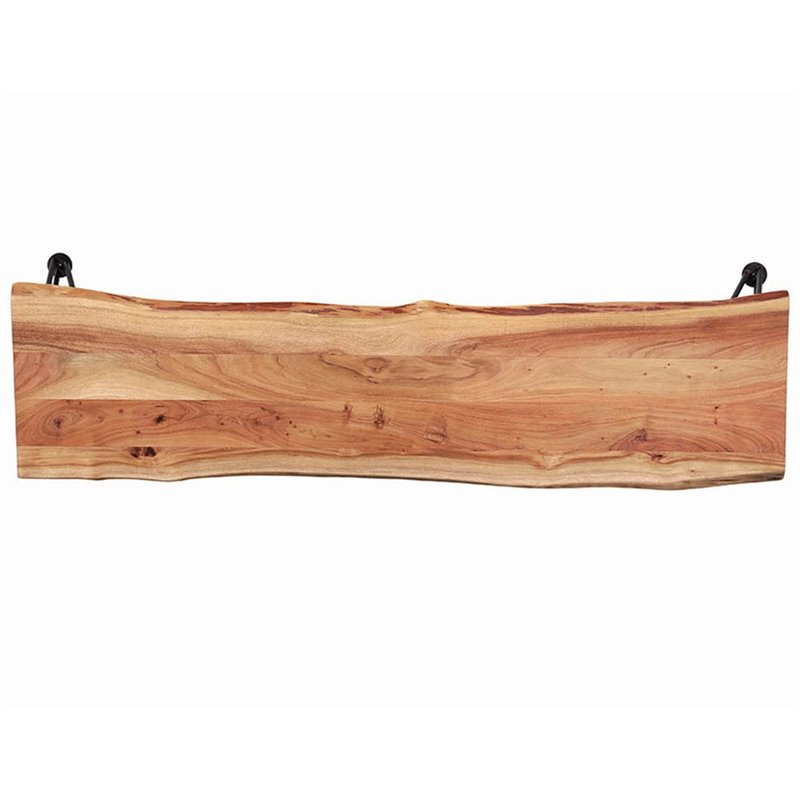 Pemberly Row Wood Dining Bench with Hairpin Legs in Natural Acacia