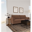 Pemberly Row Velvet Upholstered Crescent Arm Tufted Sofa in Rust