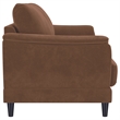 Pemberly Row Velvet Upholstered Crescent Arm Tufted Sofa in Rust