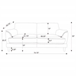 Pemberly Row 2-Piece Velvet Upholstered Crescent Arm Sofa Set in Rust