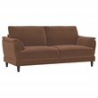 Pemberly Row 2-Piece Velvet Upholstered Crescent Arm Sofa Set in Rust