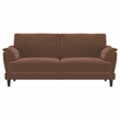 Pemberly Row 2-Piece Velvet Upholstered Crescent Arm Sofa Set in Rust