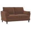 Pemberly Row 2-Piece Velvet Upholstered Crescent Arm Sofa Set in Rust