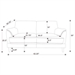 Pemberly Row Velvet Upholstered Crescent Arm Loveseat in Rust