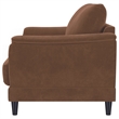 Pemberly Row Velvet Upholstered Crescent Arm Loveseat in Rust