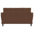 Pemberly Row Velvet Upholstered Crescent Arm Loveseat in Rust
