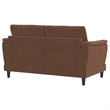 Pemberly Row Velvet Upholstered Crescent Arm Loveseat in Rust