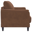 Pemberly Row Velvet Upholstered Crescent Arm Loveseat in Rust