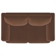 Pemberly Row Velvet Upholstered Crescent Arm Loveseat in Rust