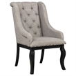 Pemberly Row 20.5'' Fabric Dining Arm Chair in Tan/Distressed Noir