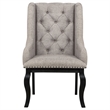 Pemberly Row 20.5'' Fabric Dining Arm Chair in Tan/Distressed Noir