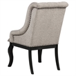 Pemberly Row 20.5'' Fabric Dining Arm Chair in Tan/Distressed Noir