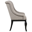 Pemberly Row 20.5'' Fabric Dining Arm Chair in Tan/Distressed Noir