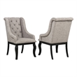 Pemberly Row 20.5'' Fabric Dining Arm Chair in Tan/Distressed Noir