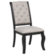 Pemberly Row 7-Piece Fabric Dining Table Set in Tan/Distressed Noir