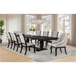 Pemberly Row 9-Piece Dining Set with Arm Chairs in Tan/Distressed Noir